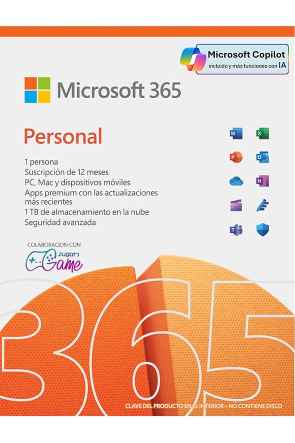 Microsoft 365 Personal Suscripcion 12 Meses - Copilot