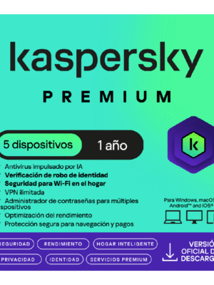 Kaspersky Premium 5 Dispositivos 12 Meses