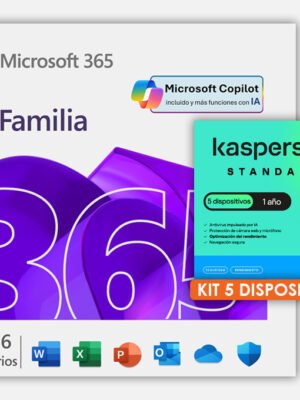 Microsoft 365 Familiar Suscripcion 12 Meses + Kaspersky Standard 5 Dispositivos
