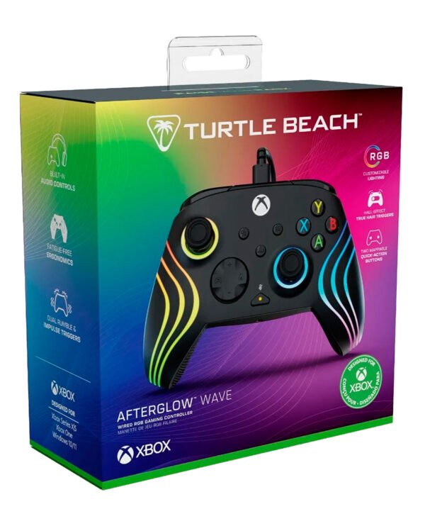 Control Alambrico Turtle Beach Afterglow Wave Black - RGB Para Xbox Series