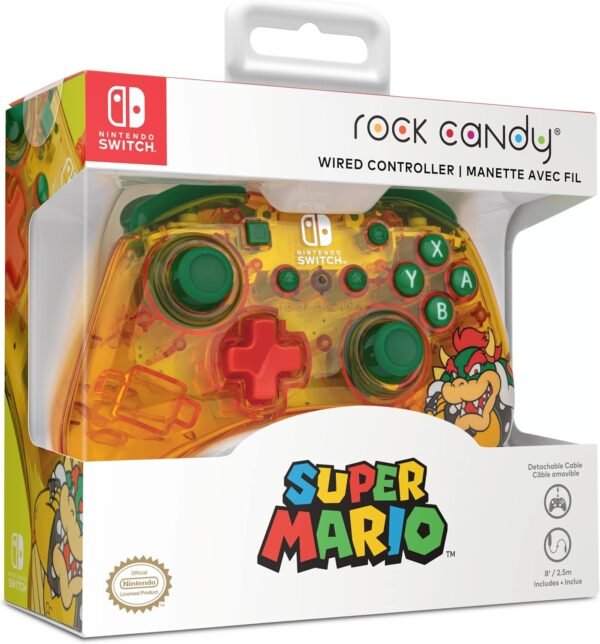 Control Pdp Alambrico Para Nintendo Rock Candy Bowser