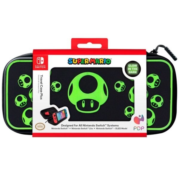 Estuche de viaje para Nintendo Switch - Super Mario 1-Up Glow in the Dark