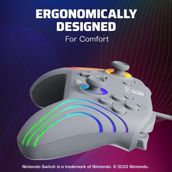 61O1IpznJUL._AC_SL1080_ Control Pdp Alambrico Para Nintendo Afterglow Wave Gris - RGB